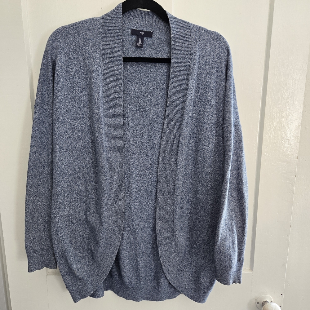 Women's GAP Blue Sweater Cardigan, Open Front,‎ Size Small, Marled Blue, Cute